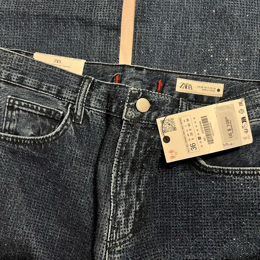 Amazing Zara rhinestone covered jeans